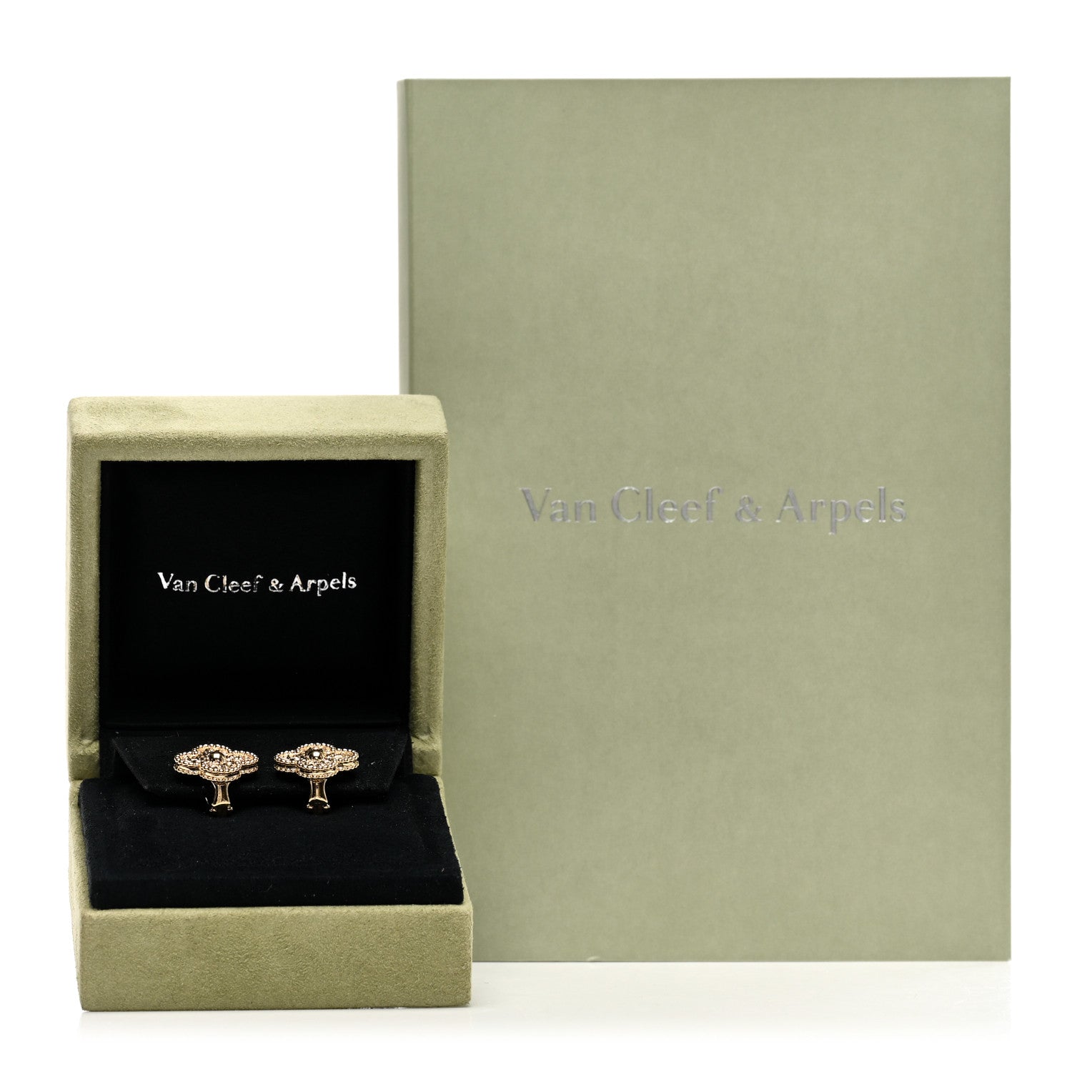 Van Cleef & Arpels 18K Yellow Gold Vintage Alhambra Earrings 5 of 5