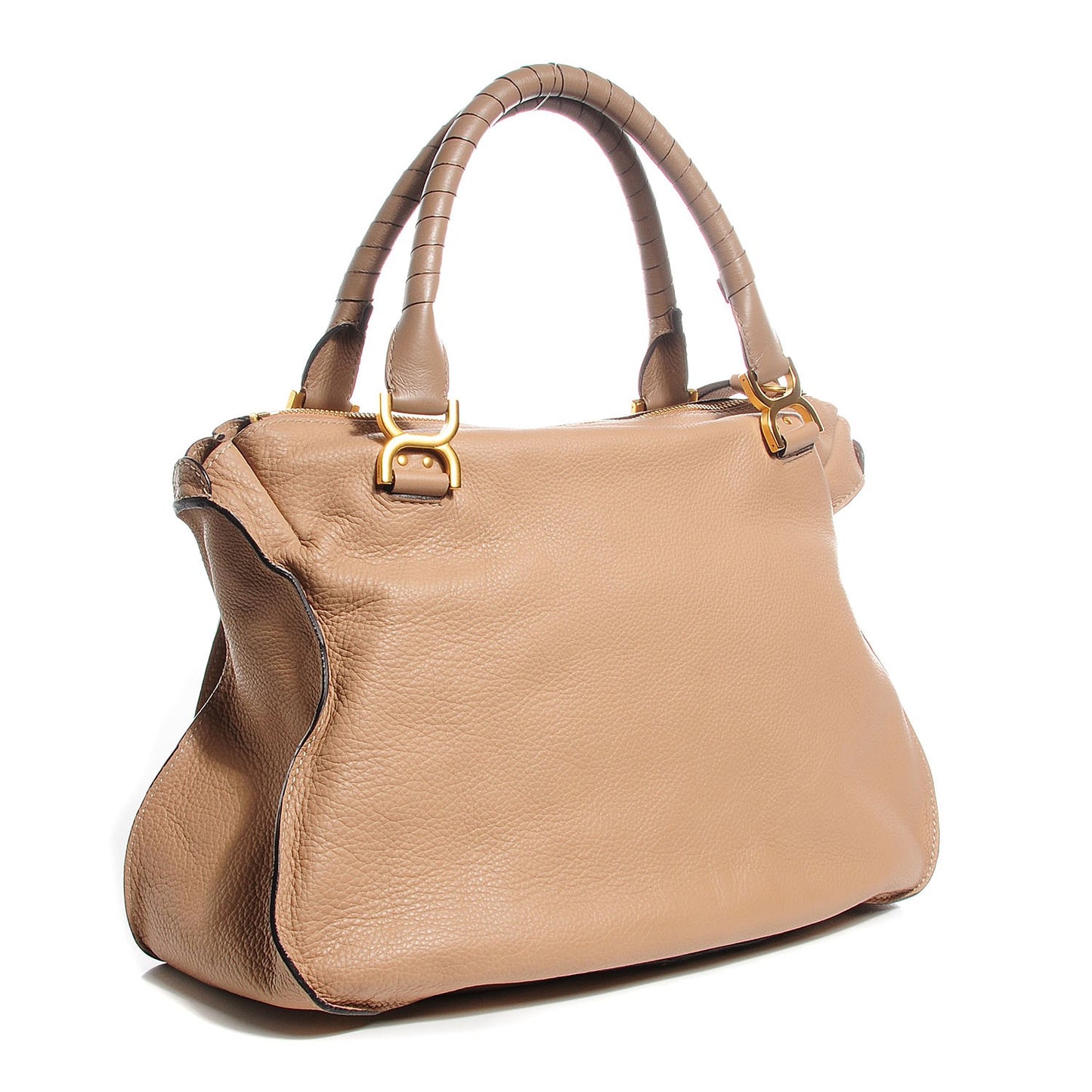 Calfskin Large Marcie Satchel Clay