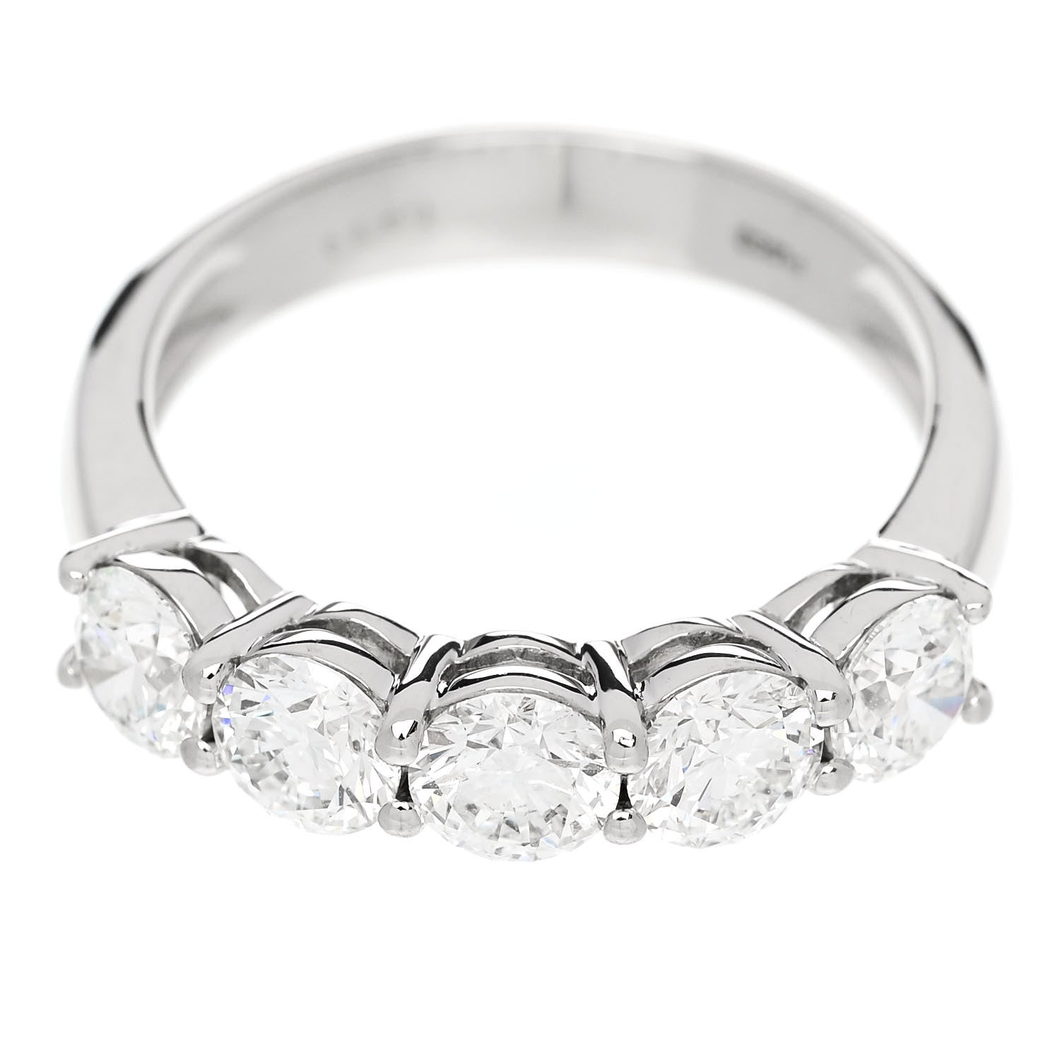 Parker & West by FASHIONPHILE Platinum Diamond 1.58ct Half Eternity Band Ring  53 6.25 7 of 9