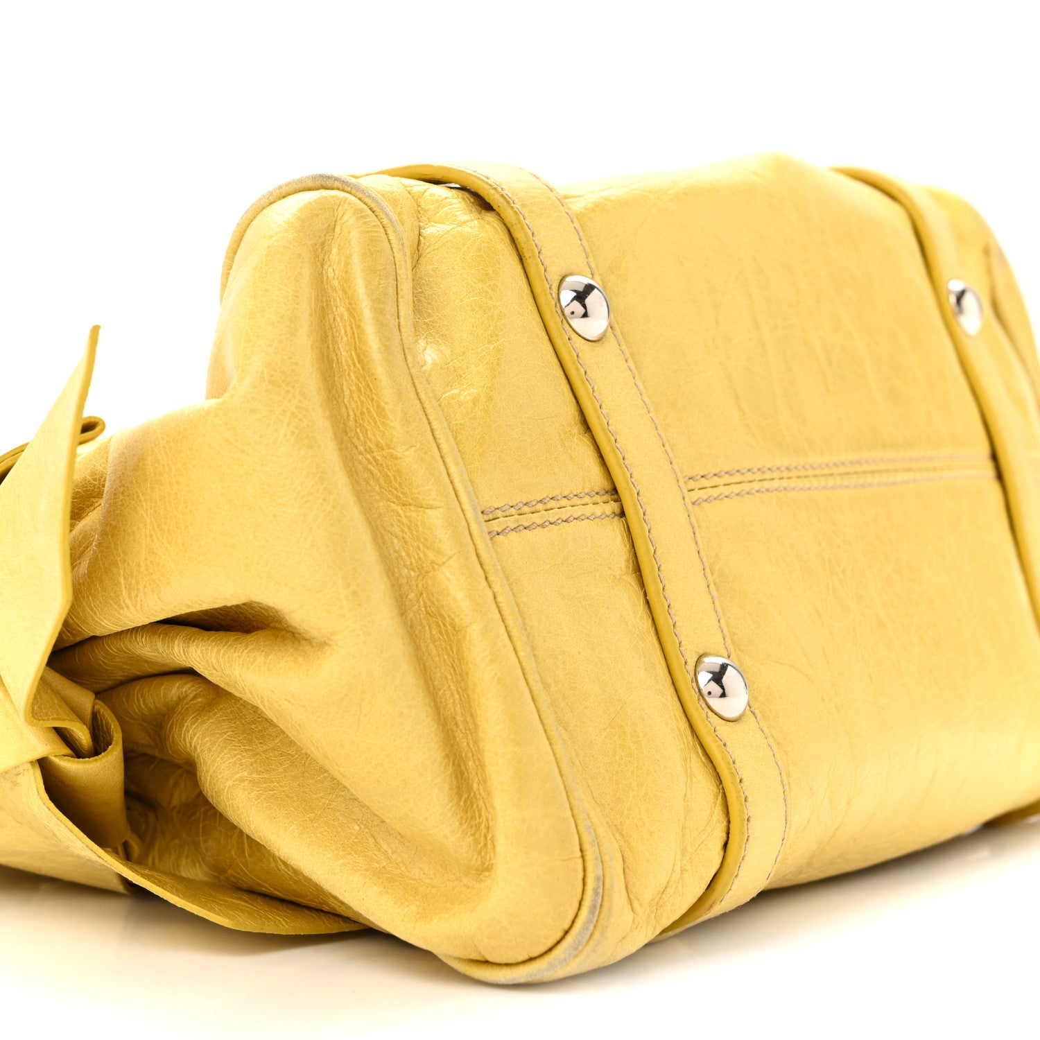 Miu Miu Vitello Lux Mini Bow Bag Polline 10 of 18