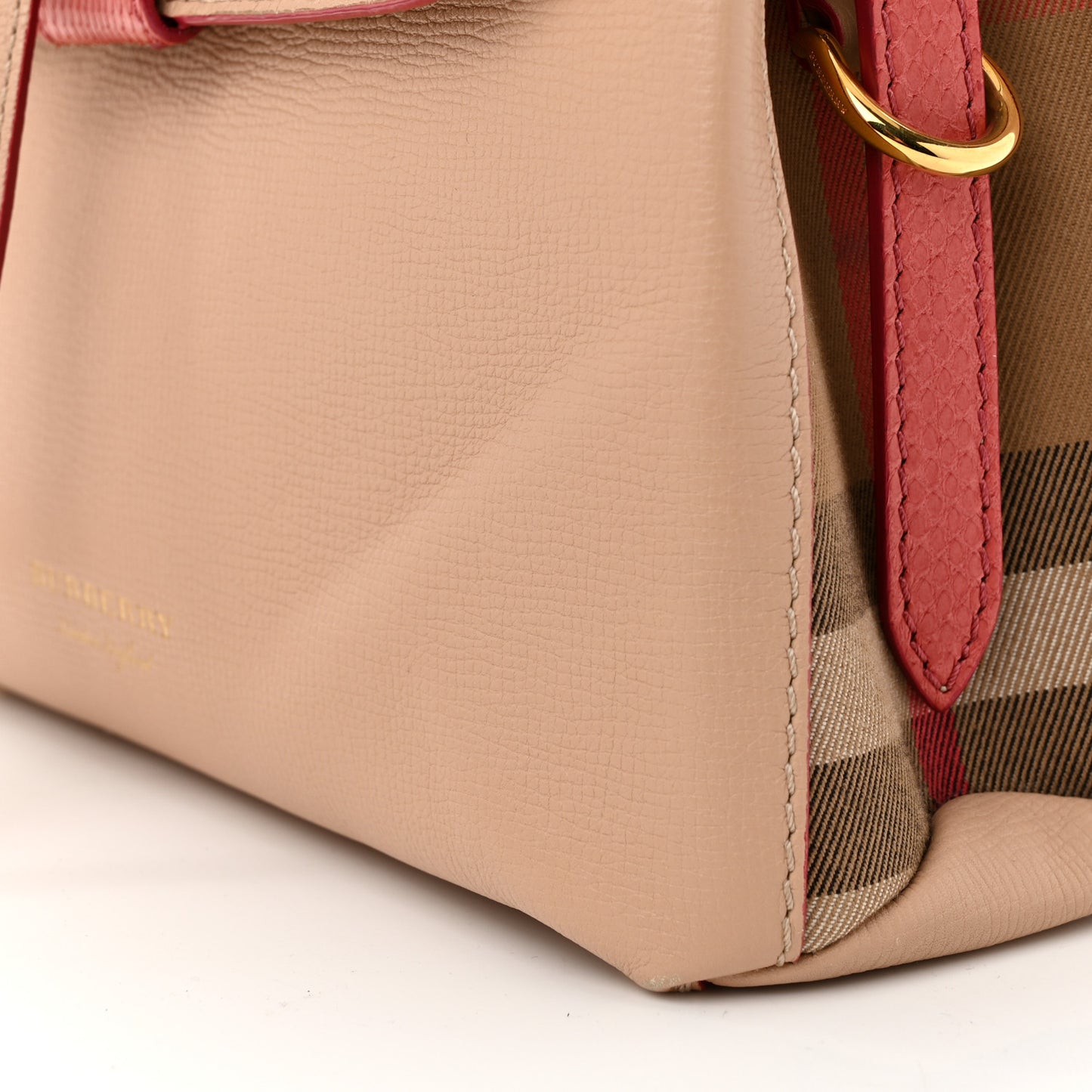 Derby Calfskin Snakeskin House Check Small Camberley Beige Red