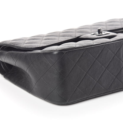Chanel Crumpled Calfskin Quilted Jumbo Double Flap So Black 8 of 15