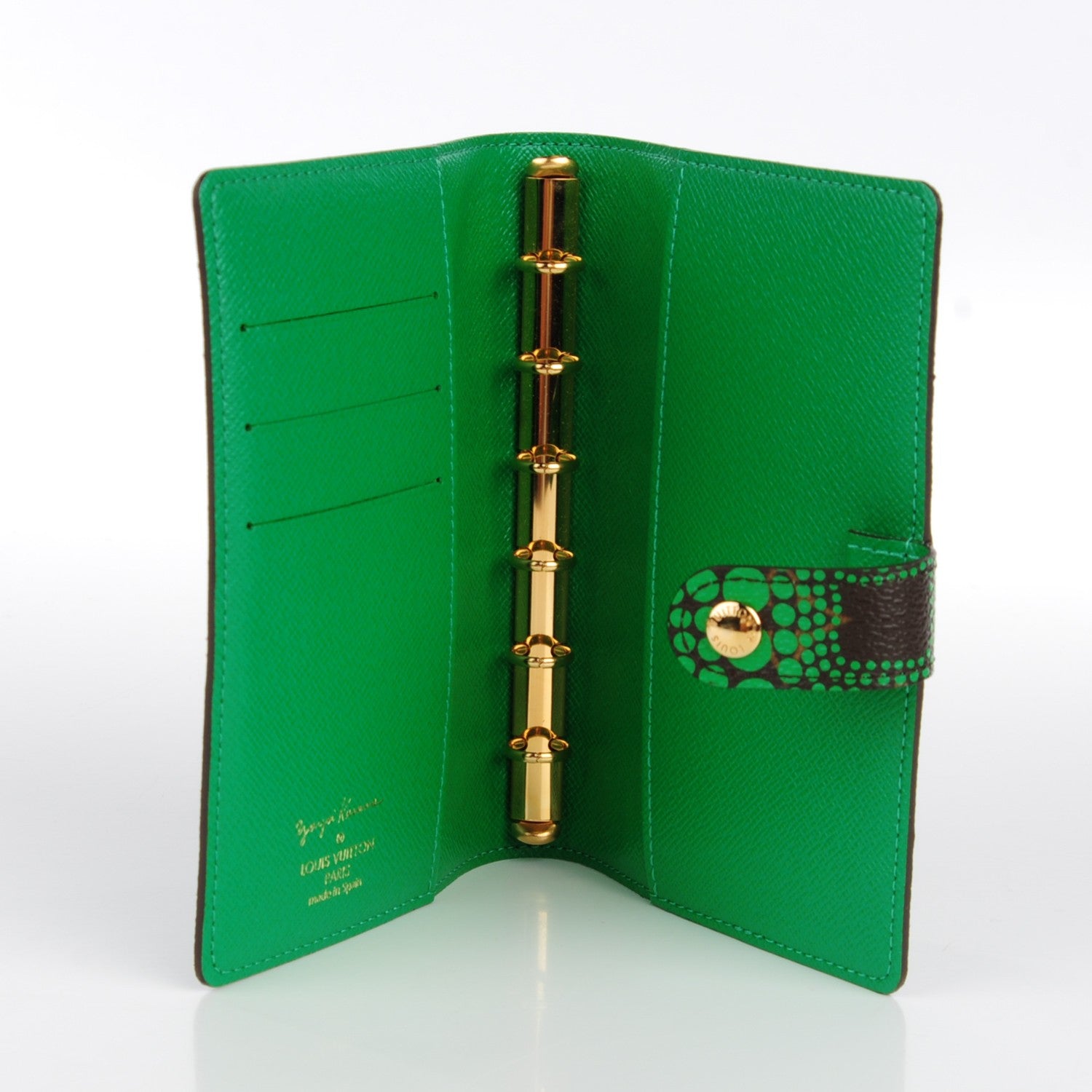 Louis Vuitton Monogram Kusama Town Small Ring Agenda Green 6 of 7
