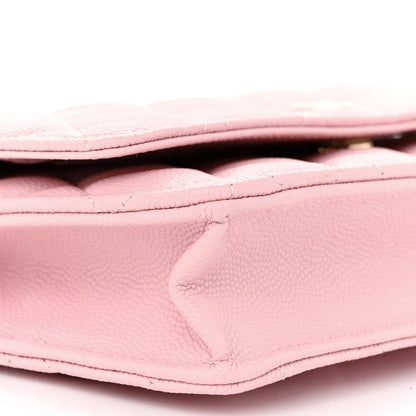Chanel Caviar Quilted Wallet on Chain WOC Light Pink 9 of 11