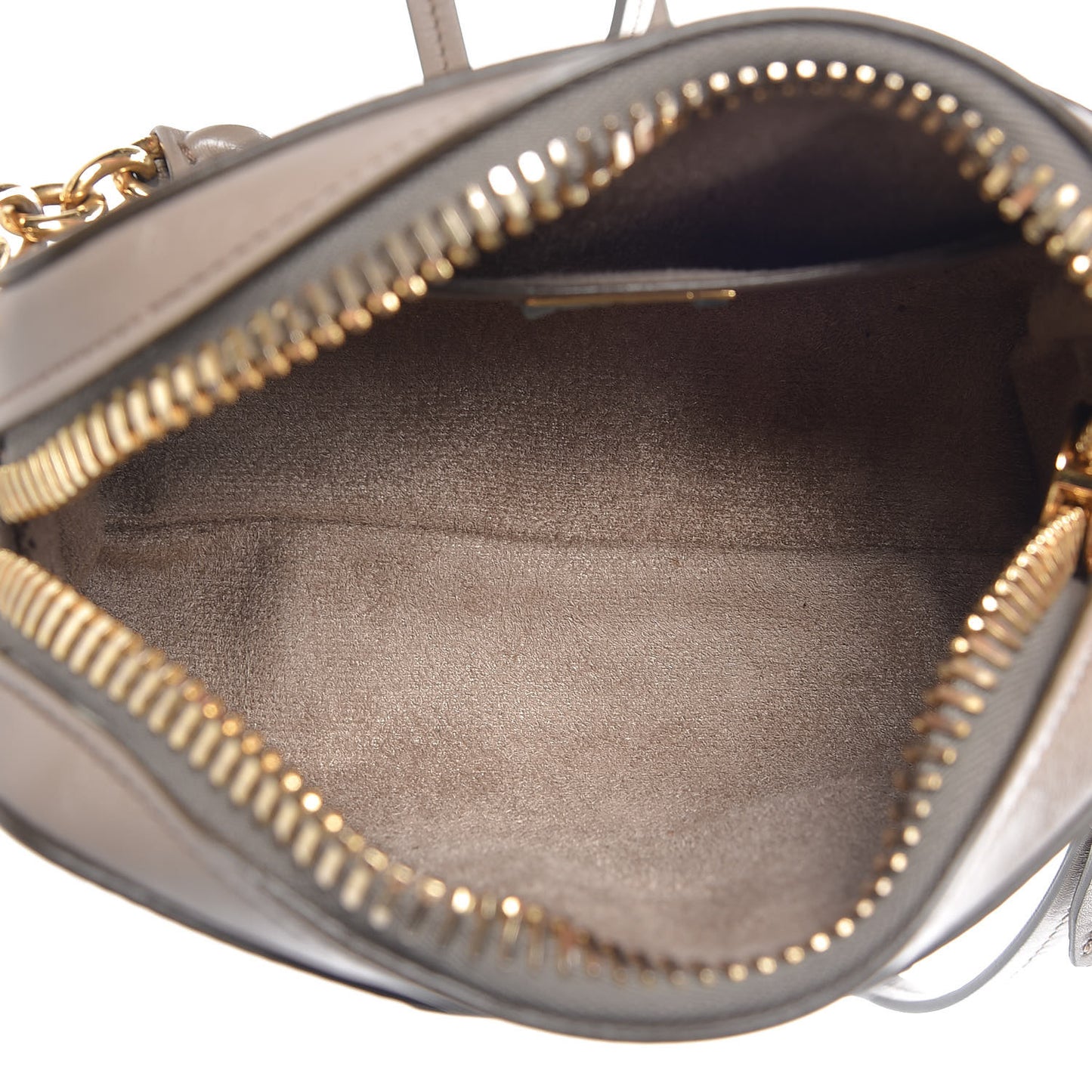 Calfskin Chain Strap Small Crossbody Bag Taupe