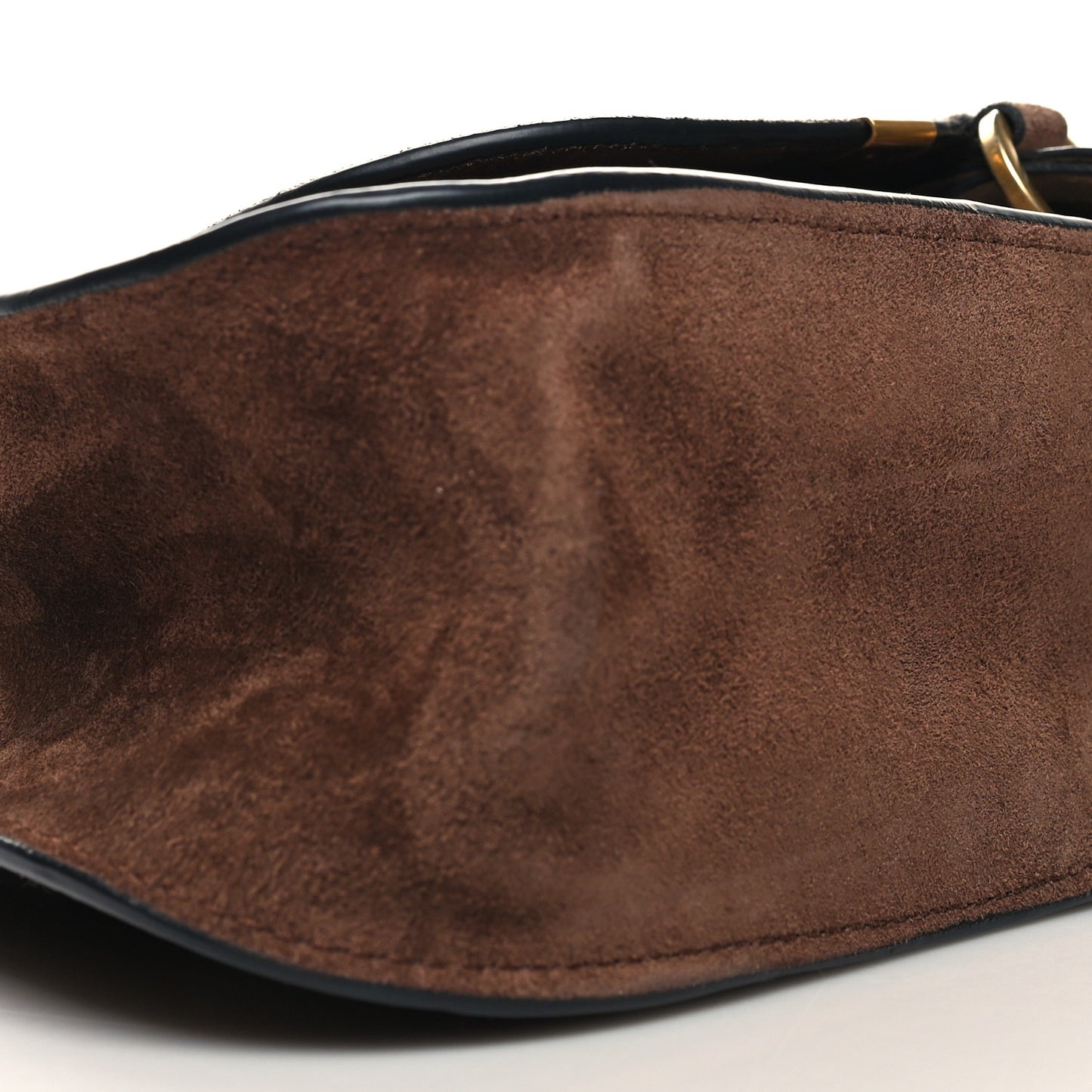 Suede Calfskin Braided Small Marcie Double Carry Pure Brown