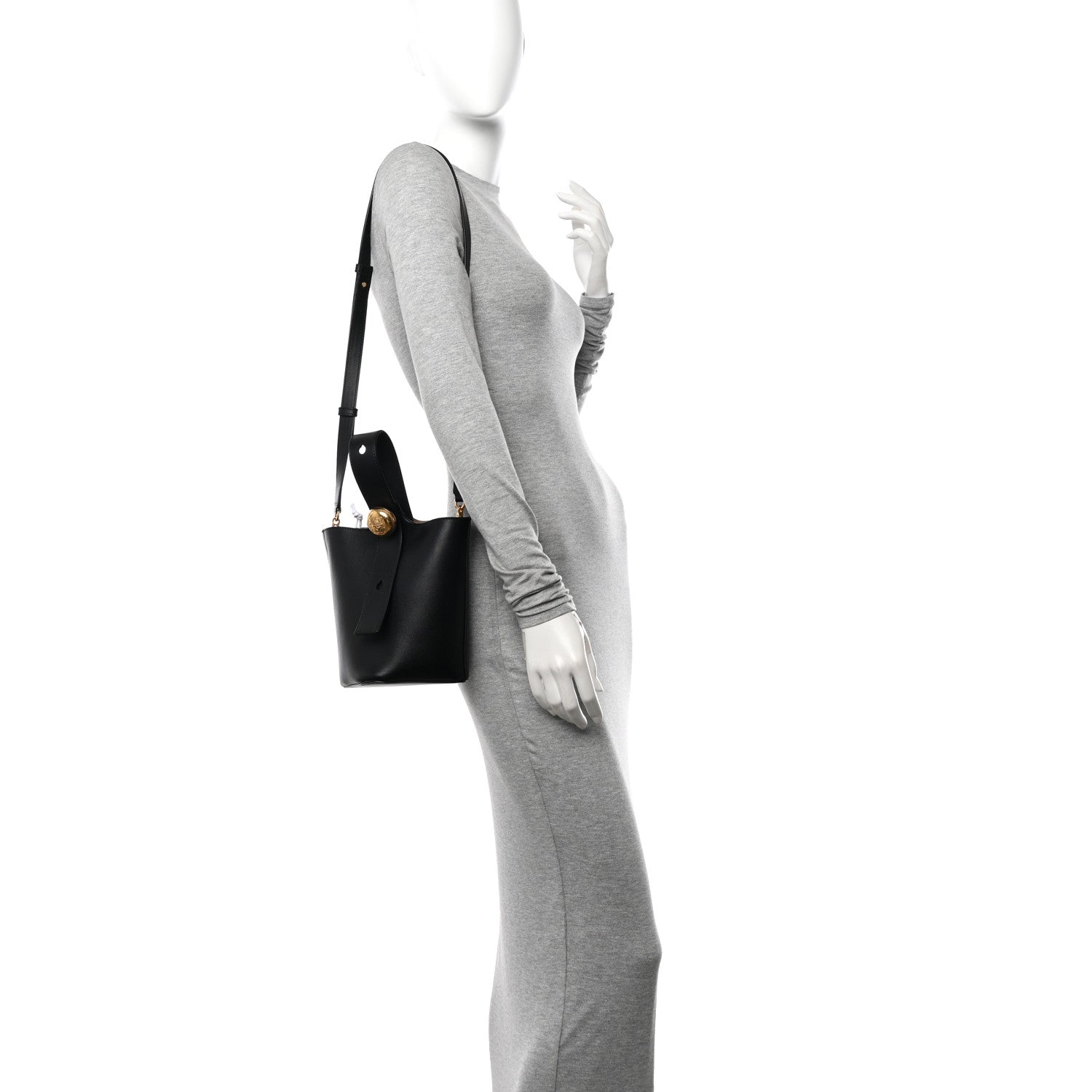 Loewe Soft Grained Calfskin Mini Pebble Bucket Bag Black 2 of 9