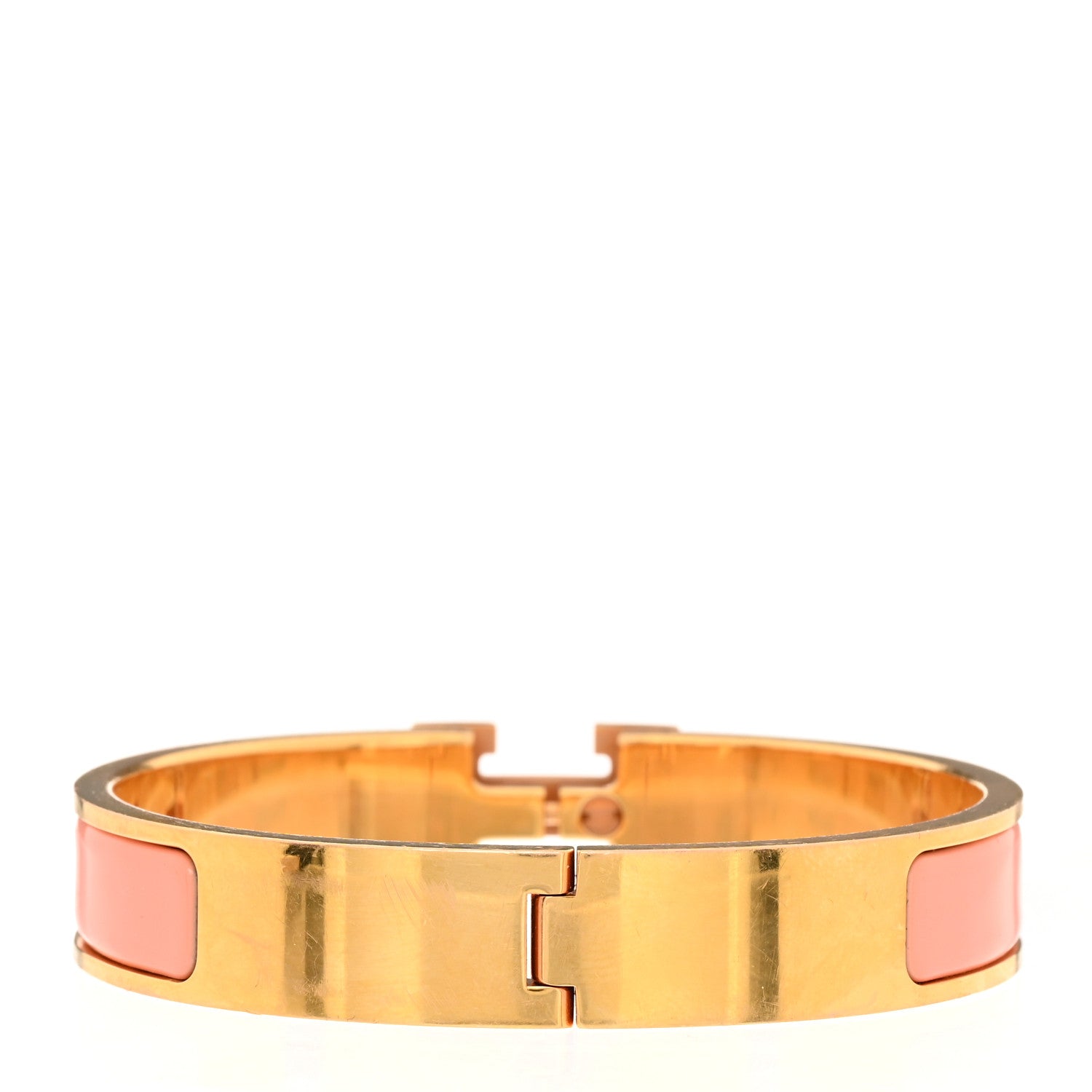 Hermes Enamel Narrow Clic Clac H Bracelet GM Orange Papaye 3 of 5
