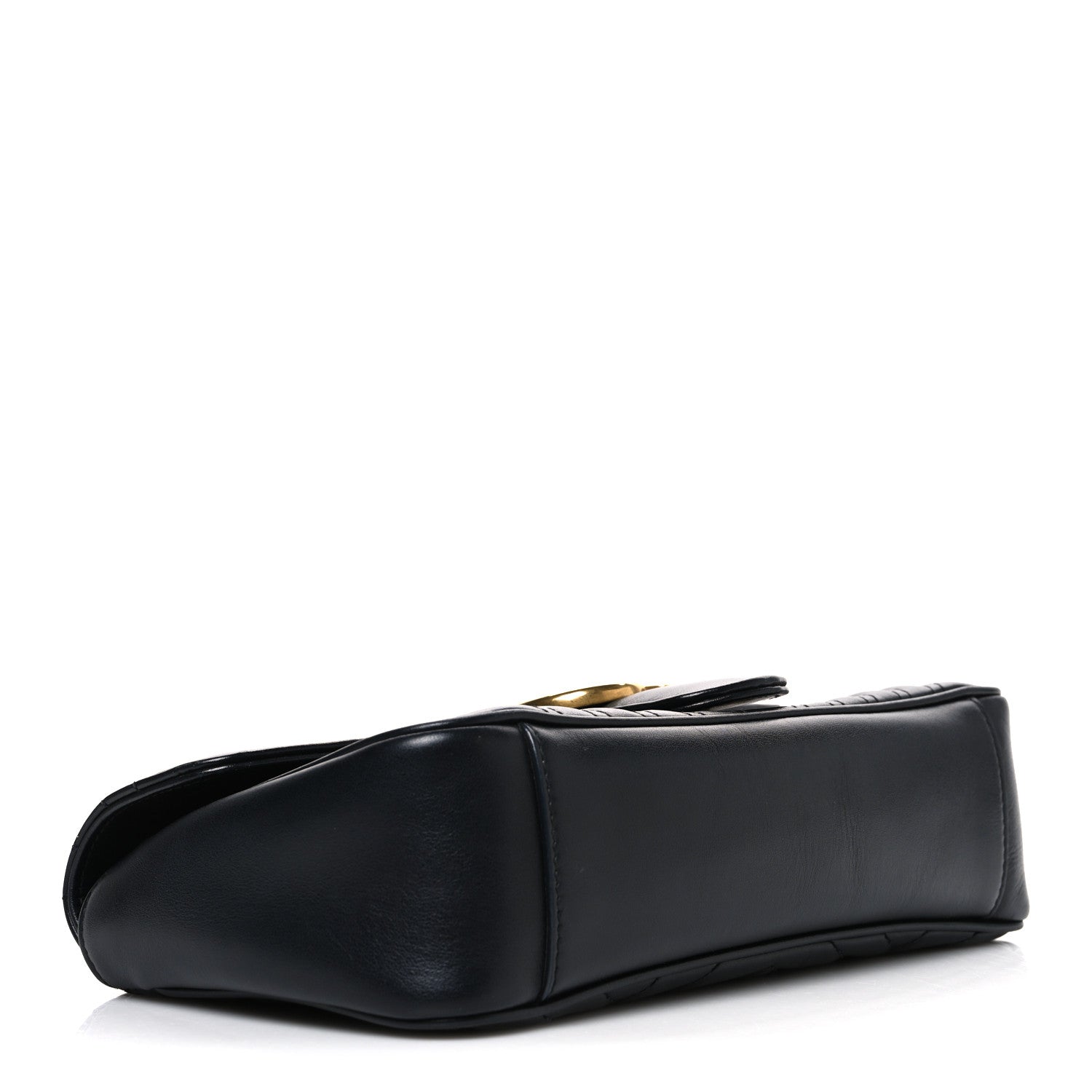Gucci Calfskin Matelasse Small GG Marmont Shoulder Bag Black 4 of 11