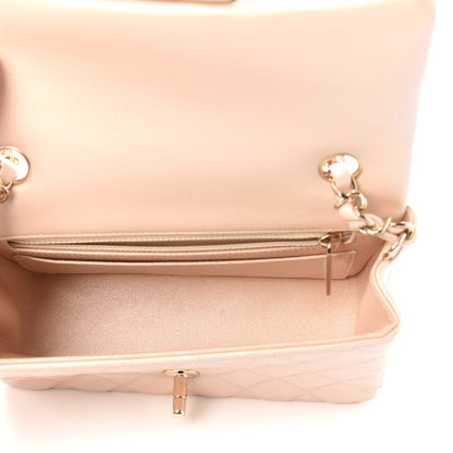 Chanel Iridescent Calfskin Quilted Mini Rectangular Flap Beige 5 of 10