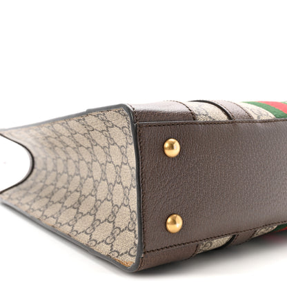 Gucci GG Supreme Monogram Textured Dollar Calfskin Web Medium Ophidia Tote Bag Beige Ebony 10 of 10