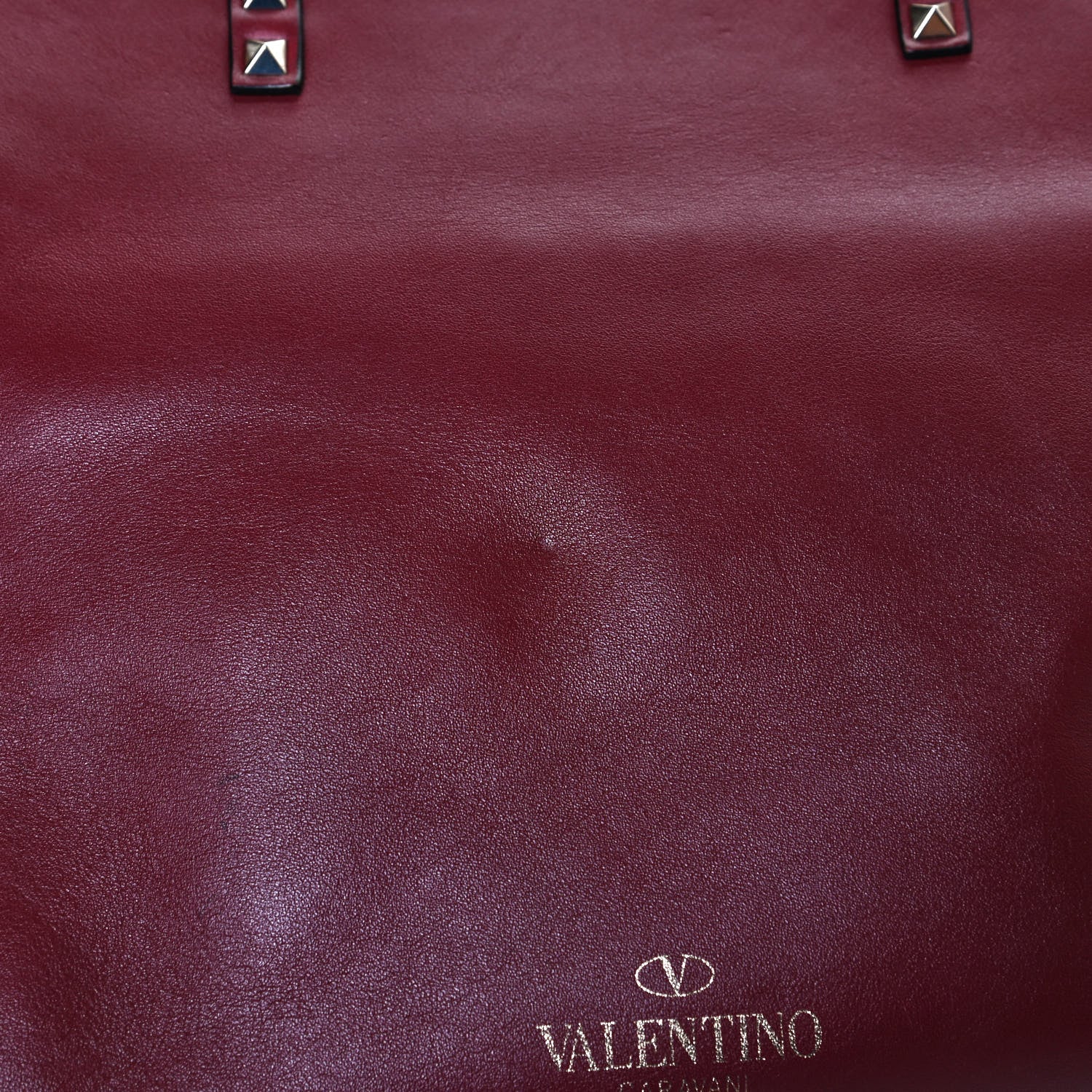 Valentino Garavani Vitello Rockstud Double Handle Cinch Tote Red 11 of 14