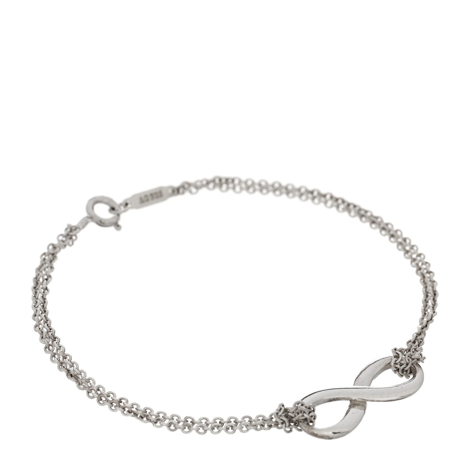 Tiffany Sterling Silver Infinity Double Chain Bracelet 1 of 3