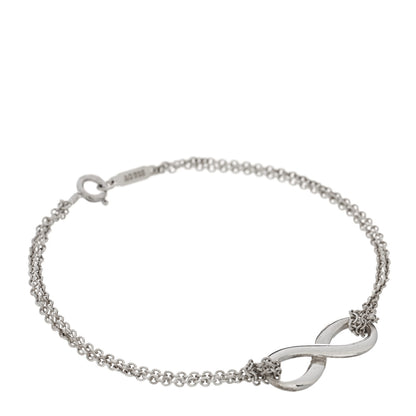 Tiffany Sterling Silver Infinity Double Chain Bracelet 1 of 3
