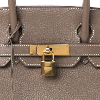 Hermes Taurillon Clemence Birkin 30 Etoupe 9 of 10