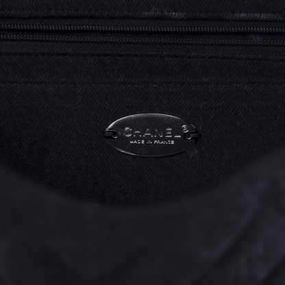 Chanel Denim Quilted CC Print Jumbo Single Flap Black 8 of 11