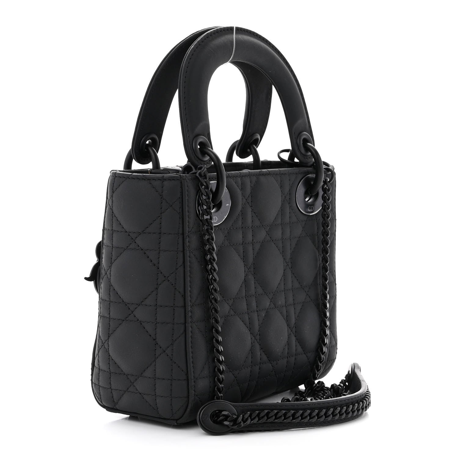 Christian Dior Ultra Matte Calfskin Cannage Mini Lady Dior Black 3 of 12