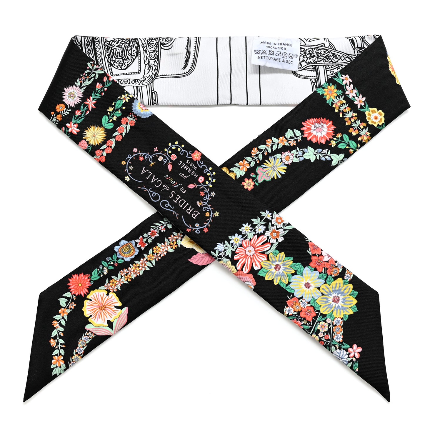 Silk Brides de Gala en Fleurs Twilly Black Multicolor White