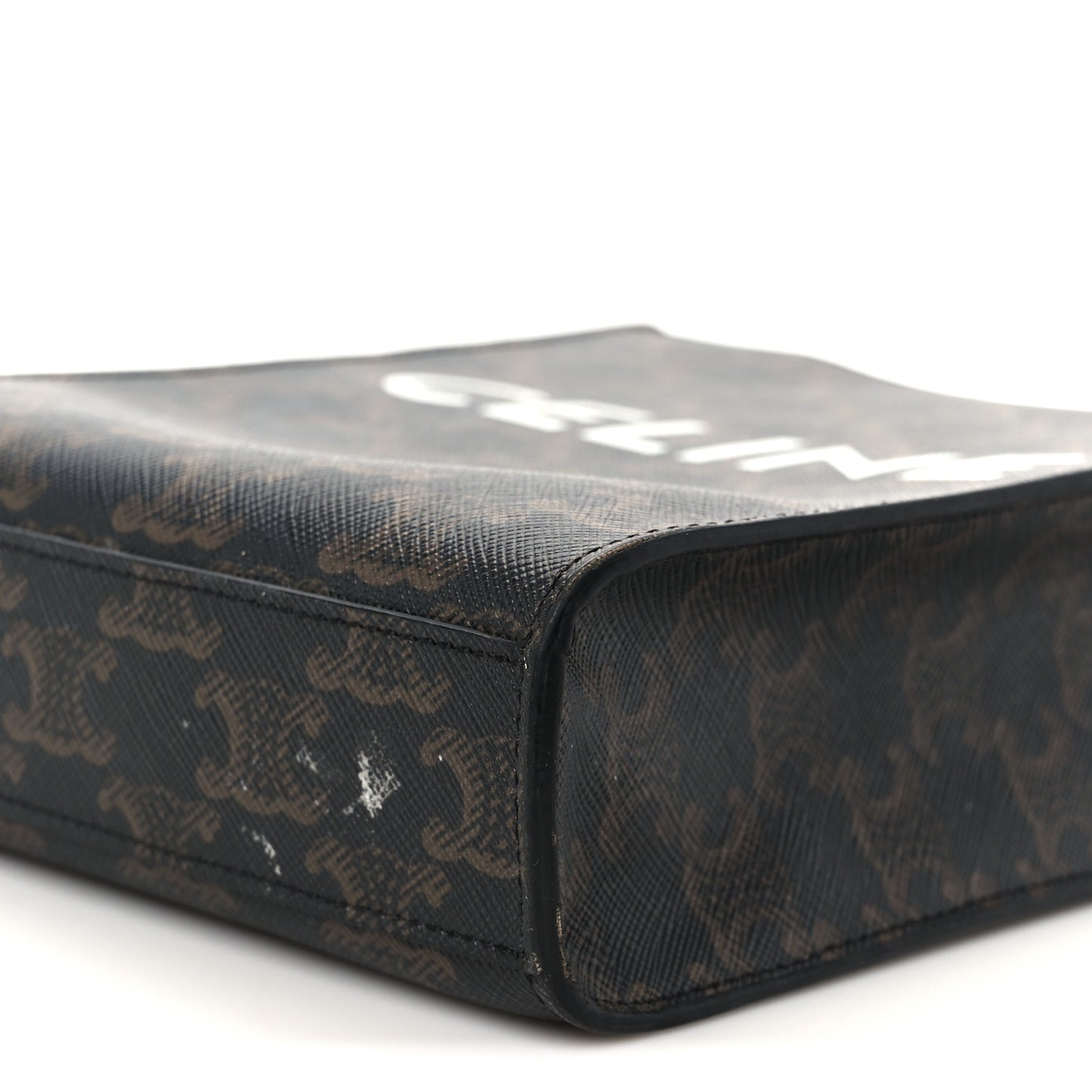 Triomphe Canvas Calfskin Mini Vertical Cabas Tan