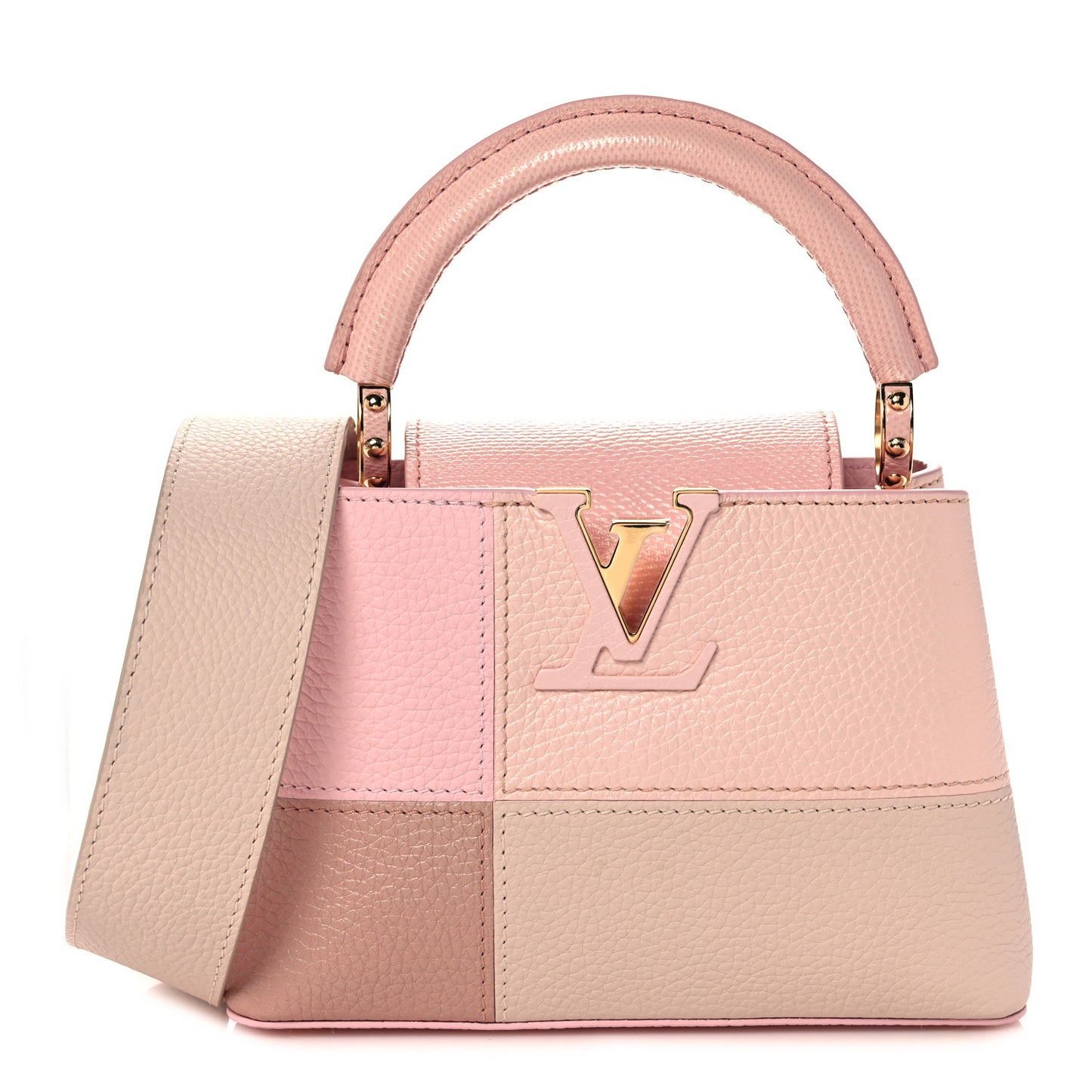 Taurillon Karung Patchwork Mini Capucines Pink