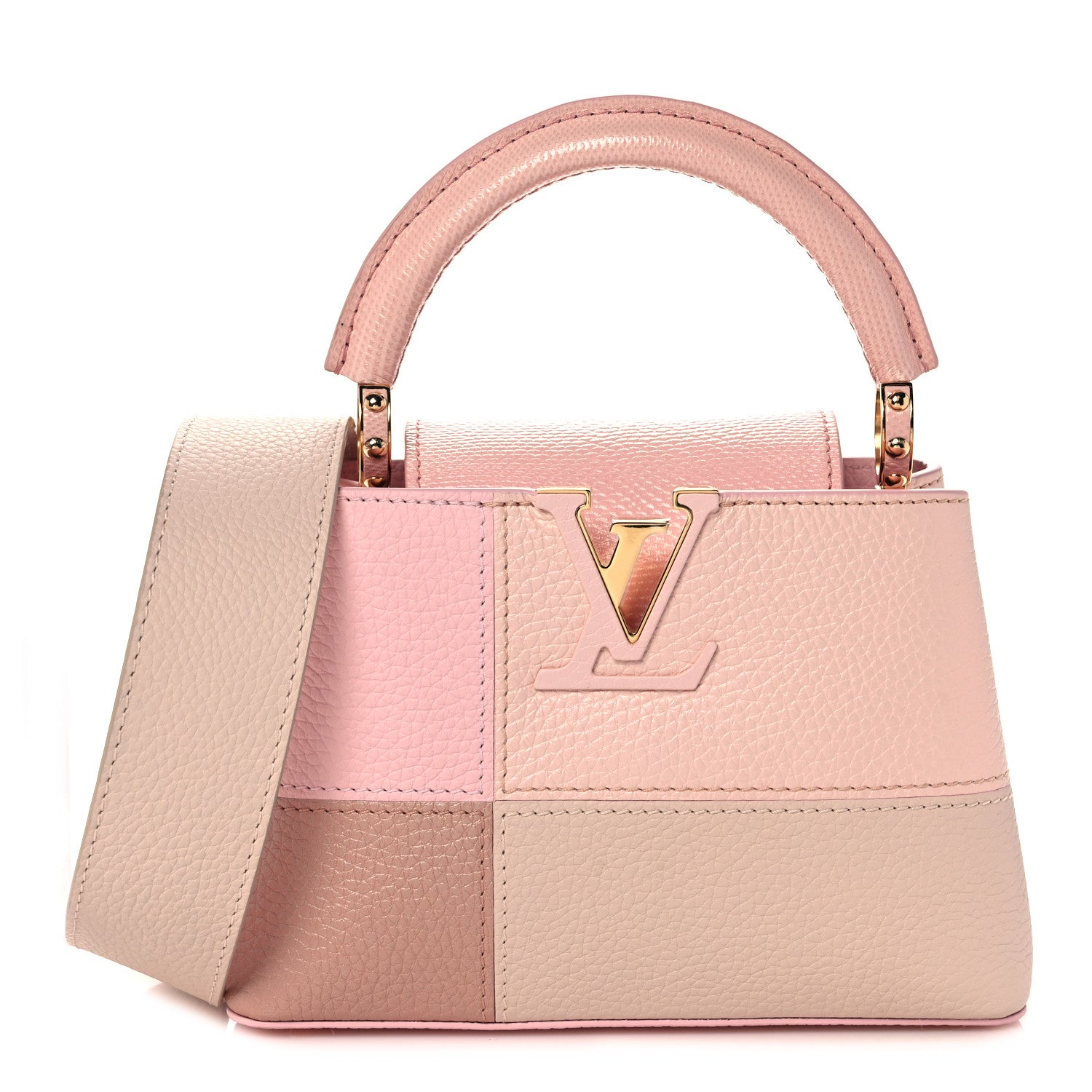 Louis Vuitton Taurillon Karung Patchwork Mini Capucines Pink 1 of 10