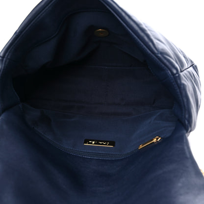 Chanel Lambskin Quilted Large Chanel 19 Flap Navy Blue 5 of 9