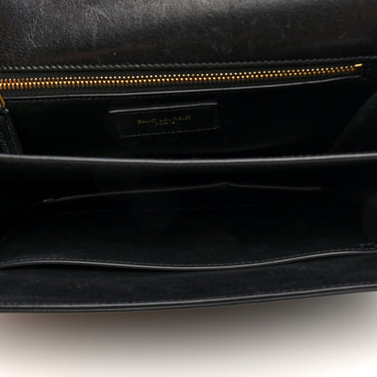 Saint Laurent Lambskin Carre Quilted Le Maillon Satchel Black 5 of 9