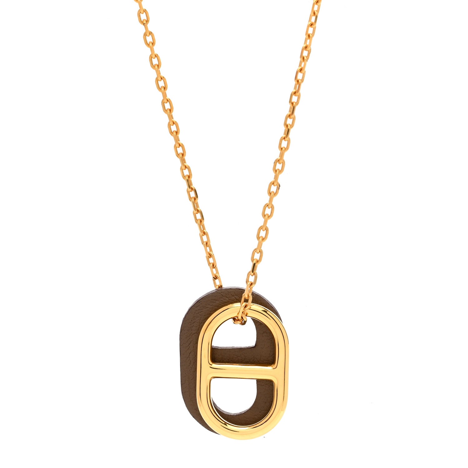 Hermes Swift O'Maillon Pendant Necklace Etoupe 4 of 7