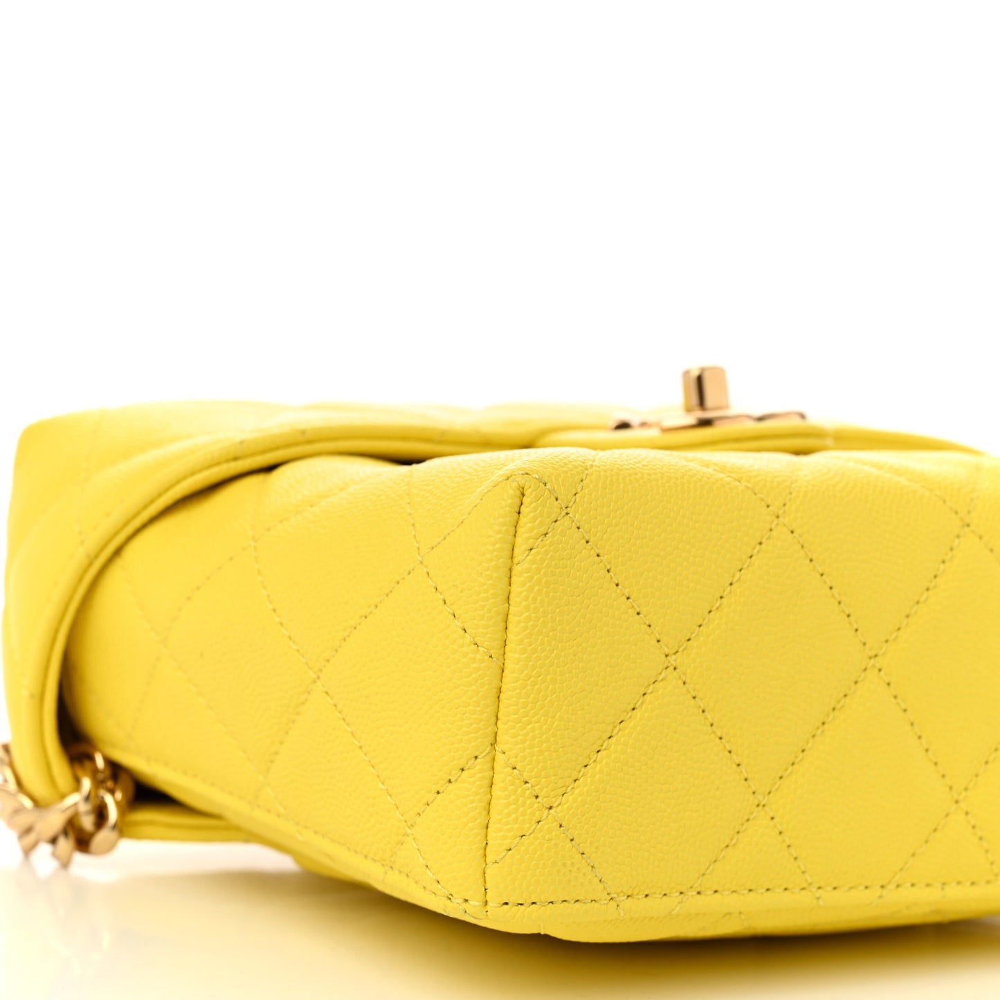 Caviar Quilted Handy Box Vanity Case Yellow