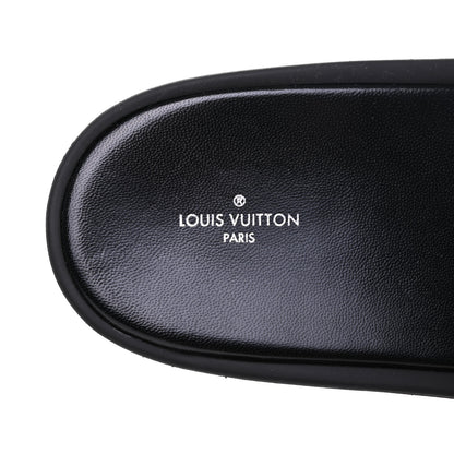 Louis Vuitton Metallic Calfskin Monogram Logo Sunbath Slide Sandals 37 7 of 8