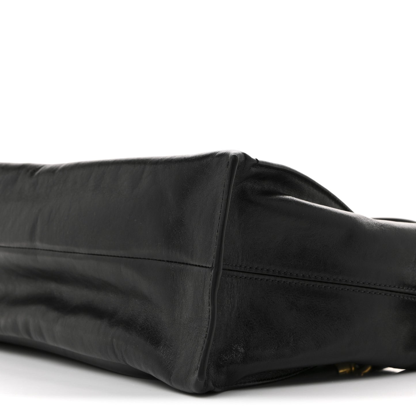 Natural Shiny Calfskin Large Paraty 24 Bag Black