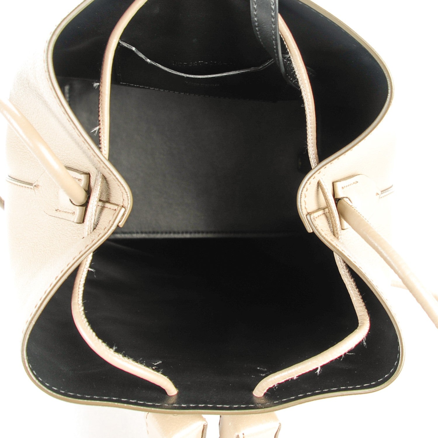Tom Ford Calfskin Medium Double Tassel Bucket Taupe 5 of 8
