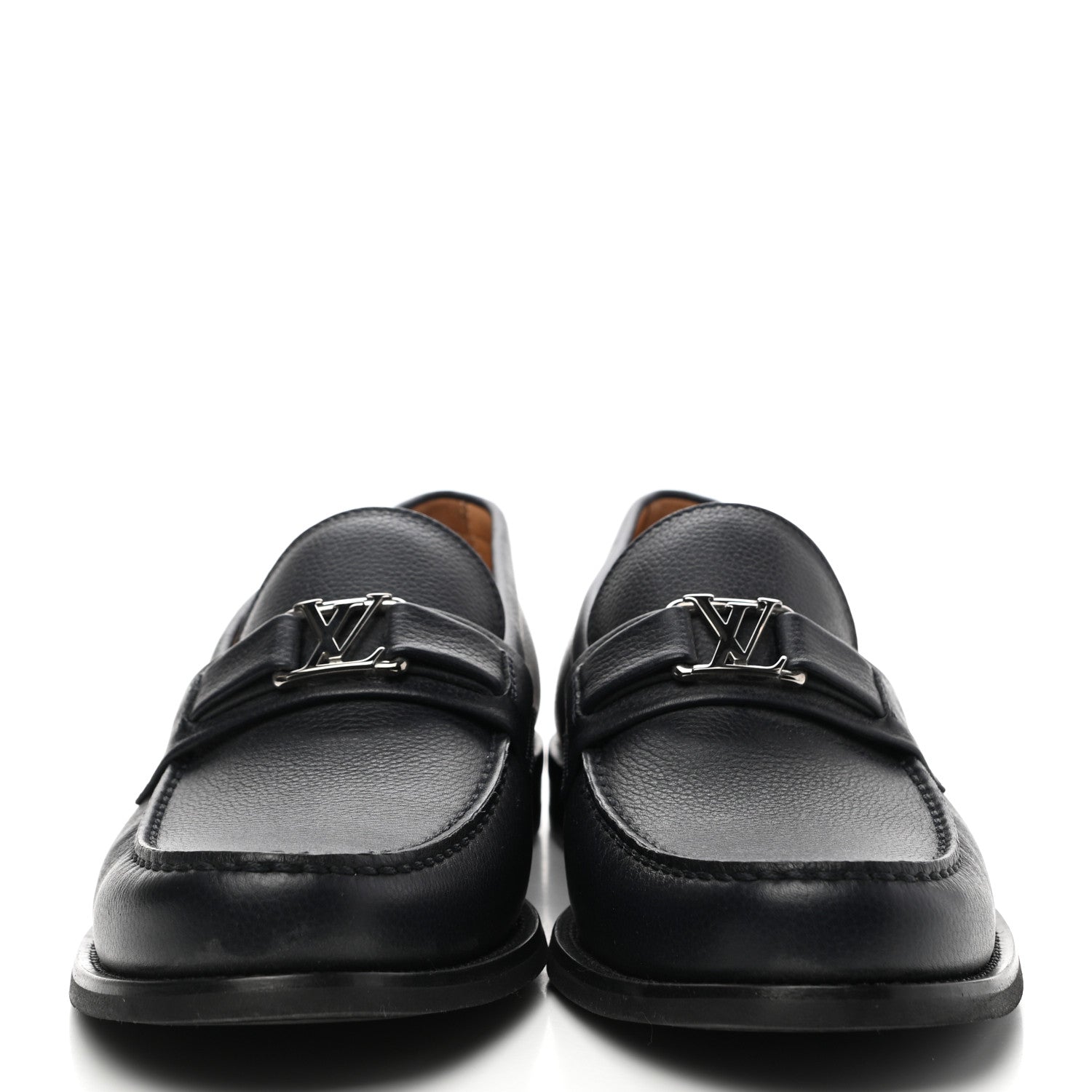 Louis Vuitton Calfskin Mens Loafers 8 Black 2 of 8