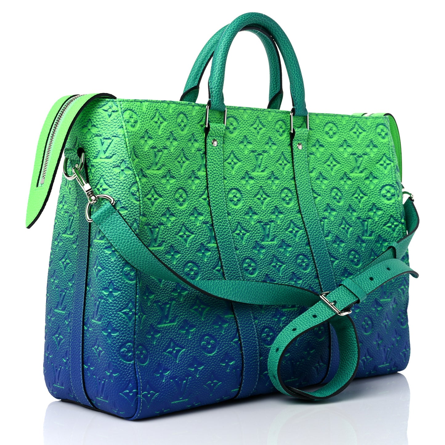 Taurillon Illusion Keepall Tote Bleu Vert