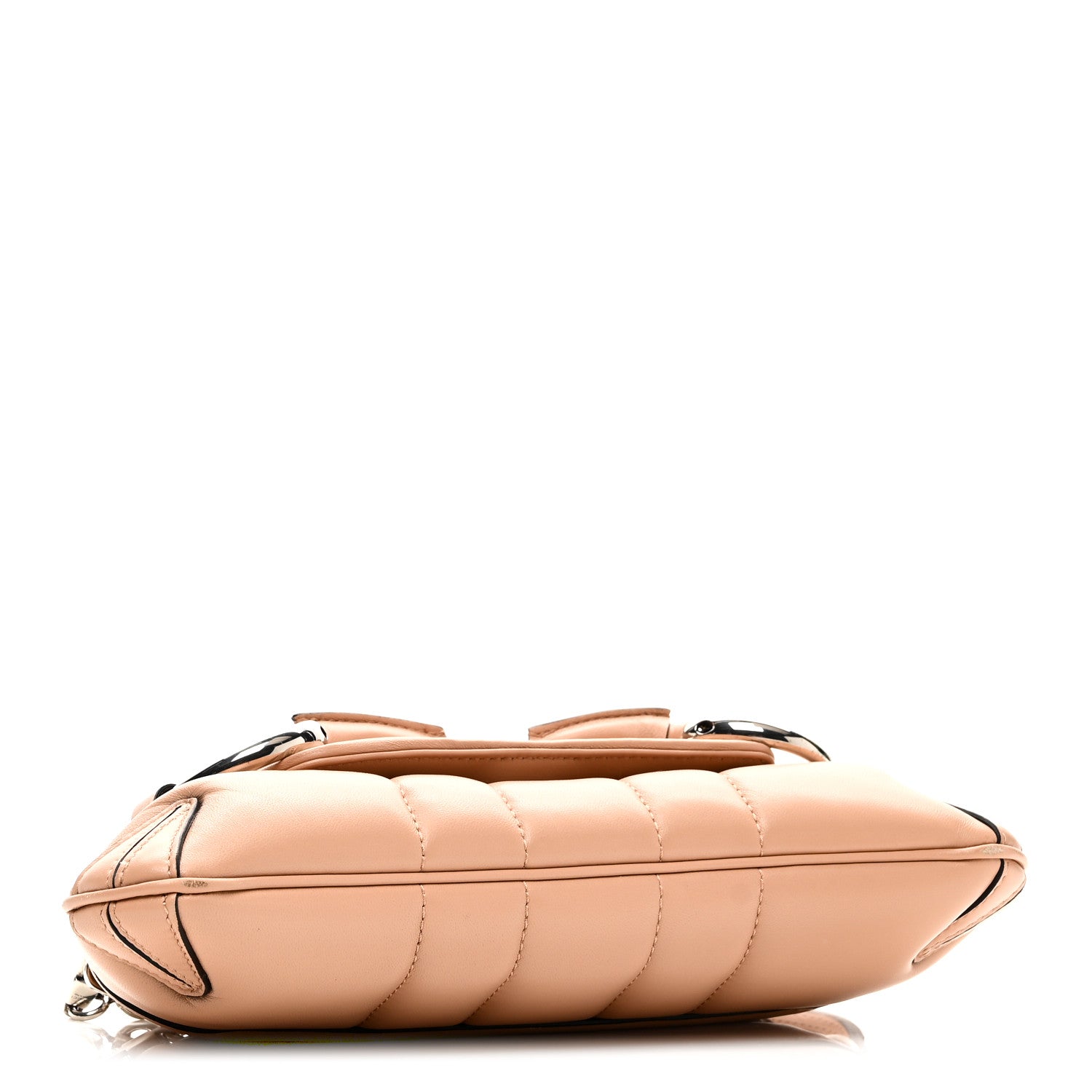 Gucci Nappa Vertical Matelasse Small Maxi Horsebit Chain Shoulder Bag Beige 4 of 10