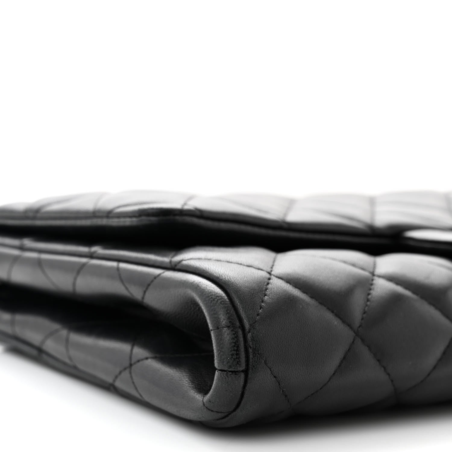 Chanel Lambskin Quilted Clutch With Chain Flap Black 9 of 11