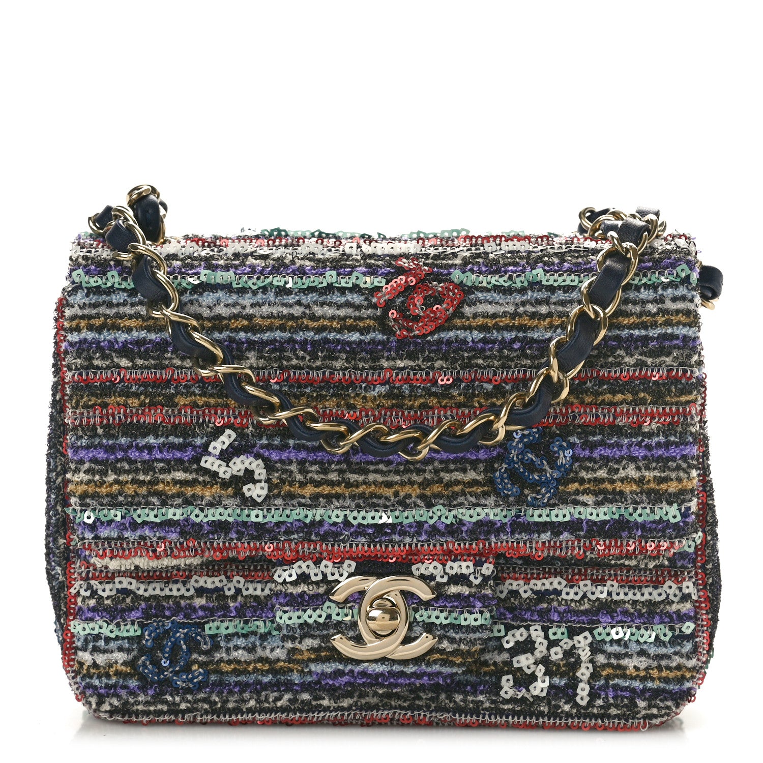 Chanel Mixed Fibers Sequin Quilted Mini Flap Multicolor 1 of 10