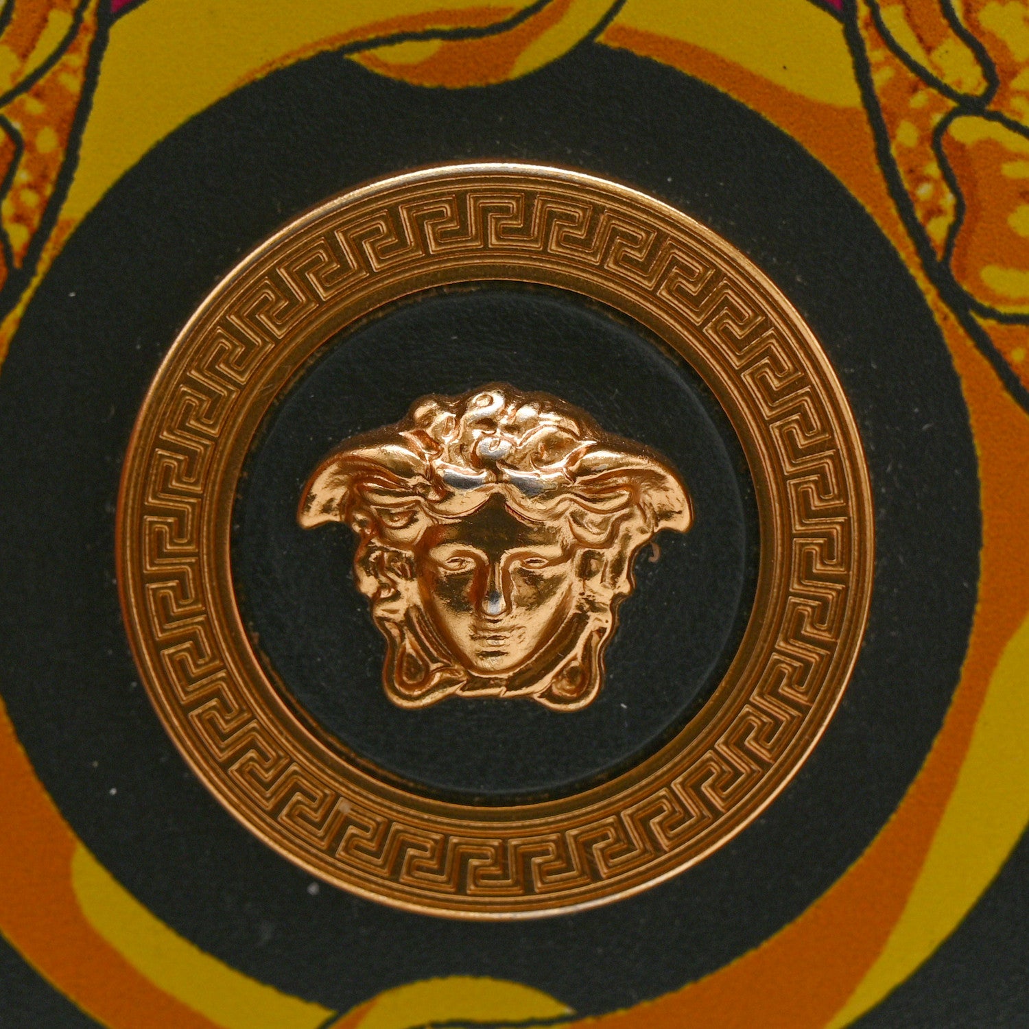 Versace Calfskin Medusa Barocco Rodeo Print Card Holder Wallet Black Multicolor 7 of 10