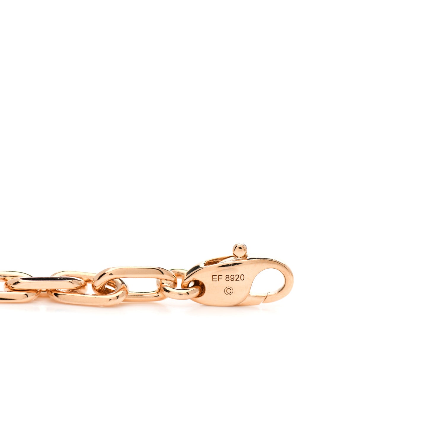 18K Pink Gold Shopping Bag Charm Spartacus Link Chain Bracelet