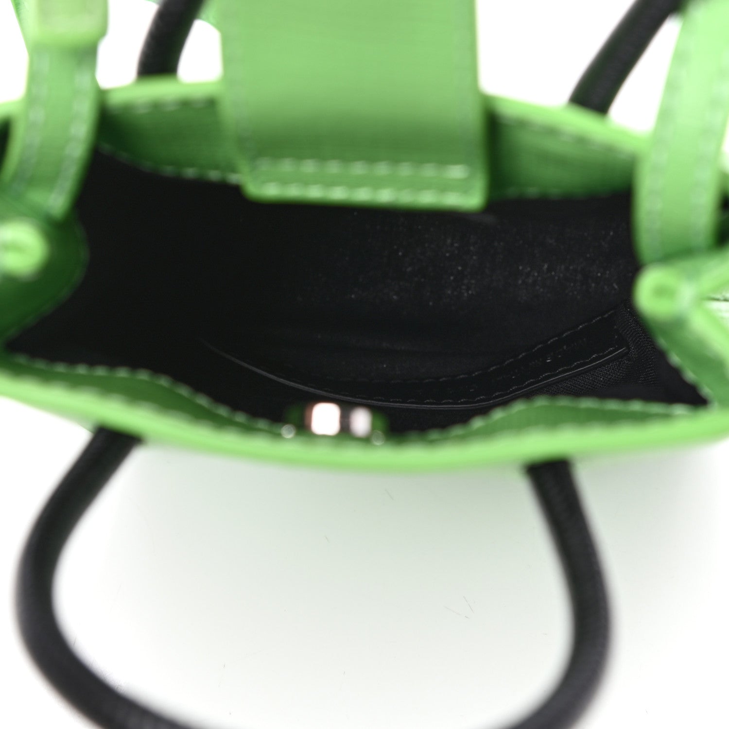 Balenciaga Squared Calfskin Logo Shopping Phone Holder Bag Light Green Fuchsia 5 of 9