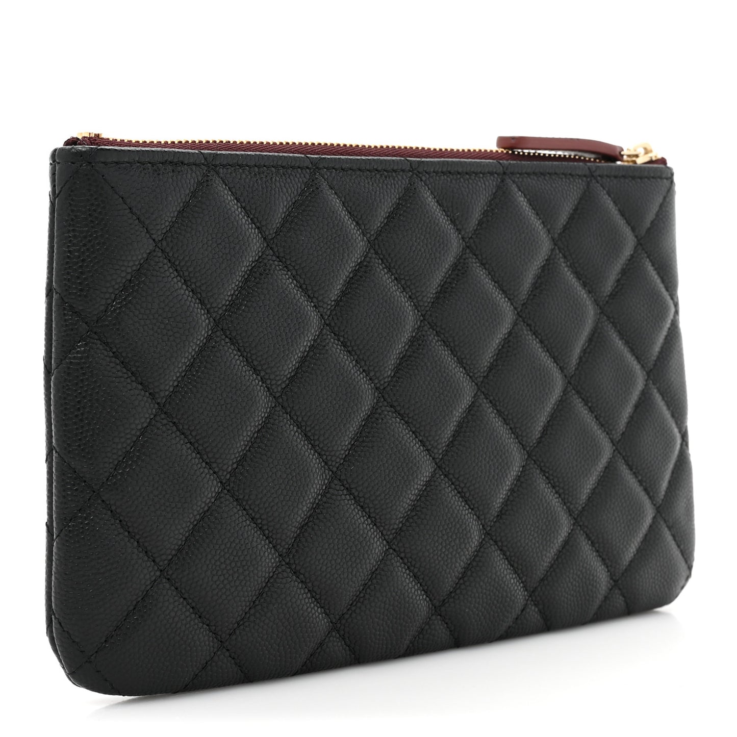 Caviar Quilted Cosmetic Case Black