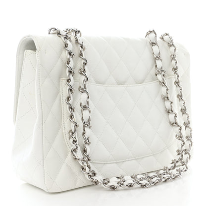 Chanel Caviar Quilted Jumbo Single Flap White 3 of 11