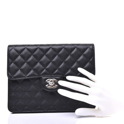 Chanel Caviar Quilted Square Flap Clutch Black 2 of 13