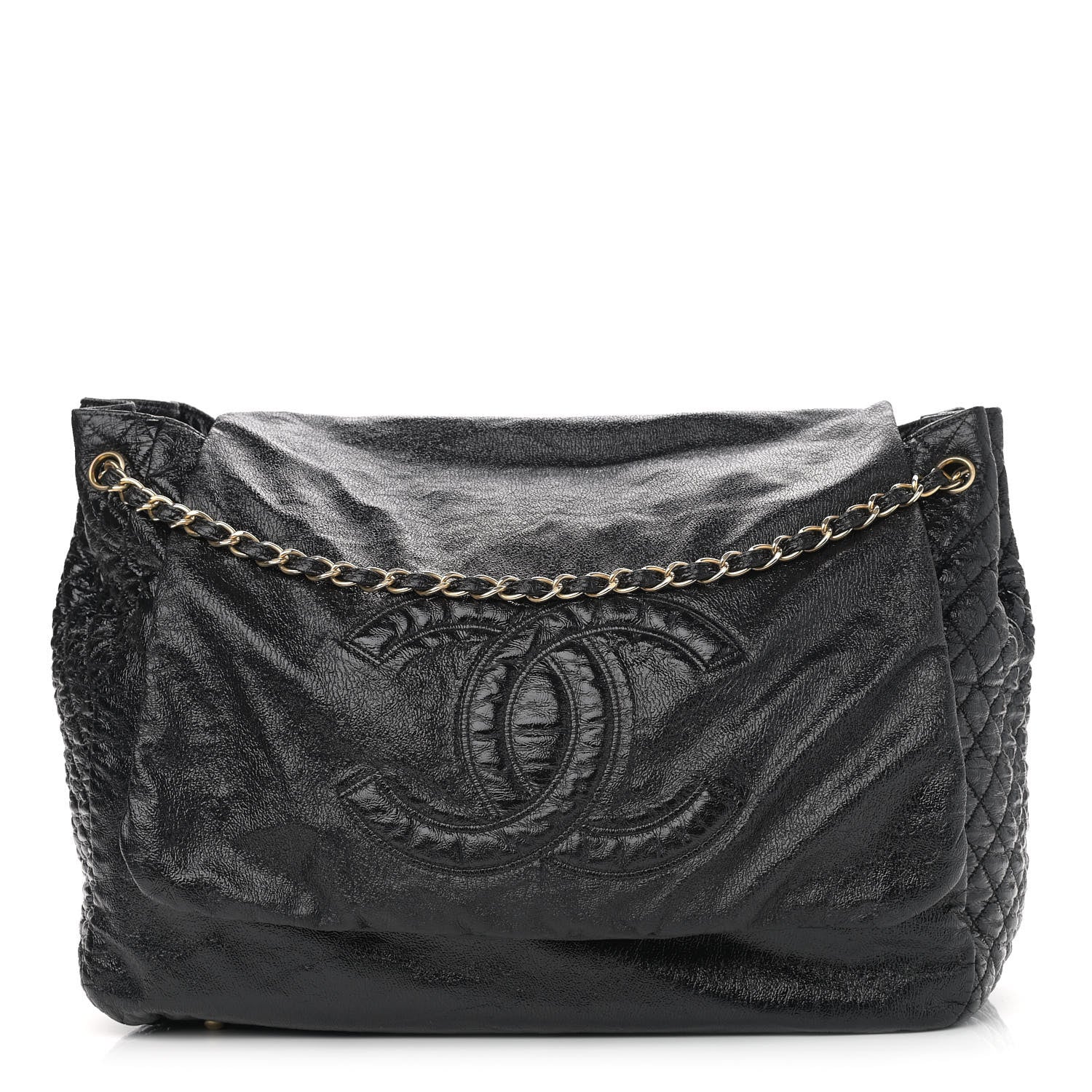 Chanel Vinyl XXL Rock and Chain Flap Black 1 of 10