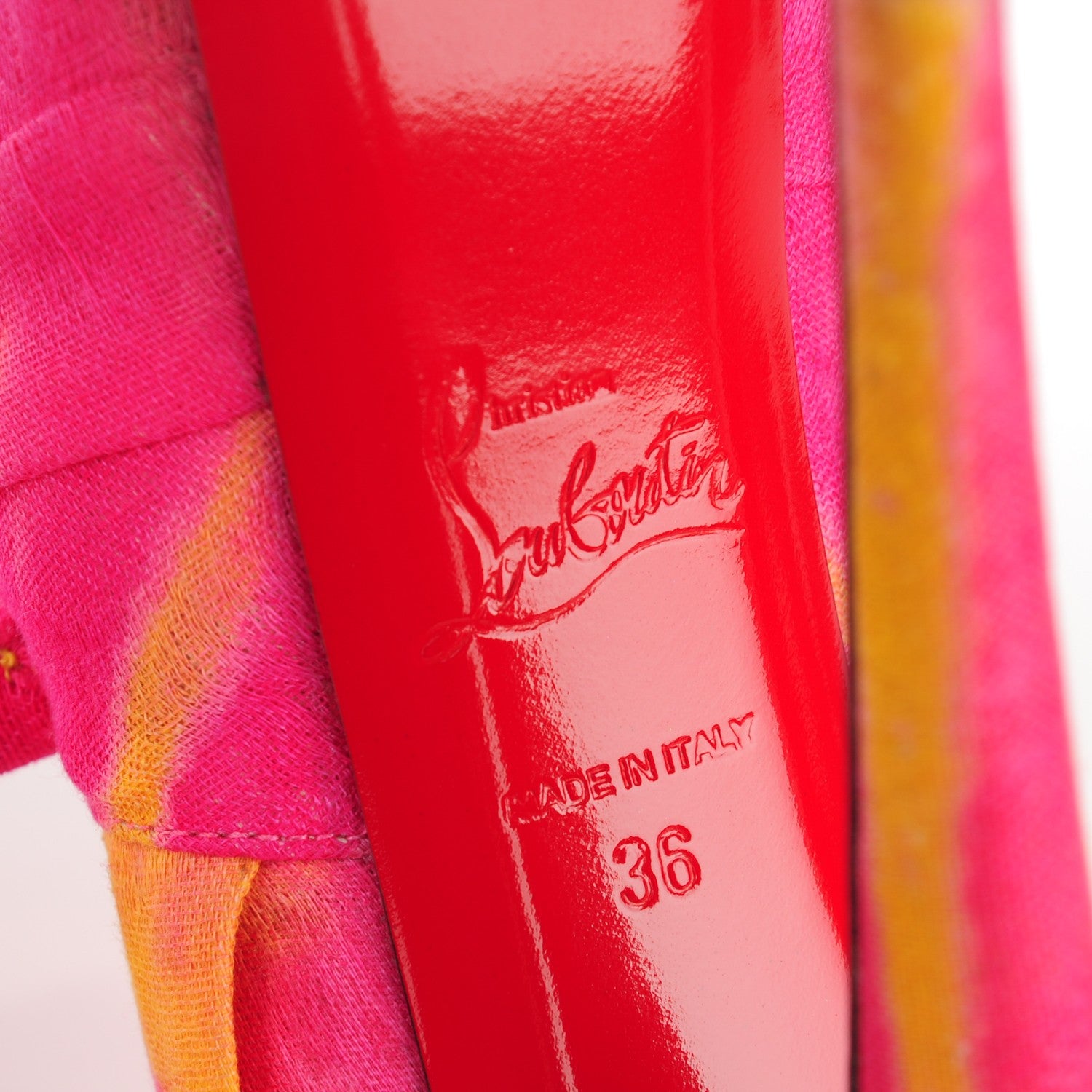 Christian Louboutin Bazin High BouBou 160 Pumps 36 Pink Yellow 6 of 7
