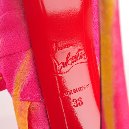 Christian Louboutin Bazin High BouBou 160 Pumps 36 Pink Yellow 6 of 7