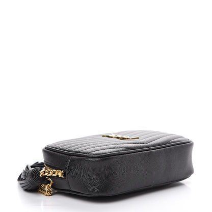 Saint Laurent Grain De Poudre Matelasse Monogram Mini Lou Camera Bag Black 3 of 9