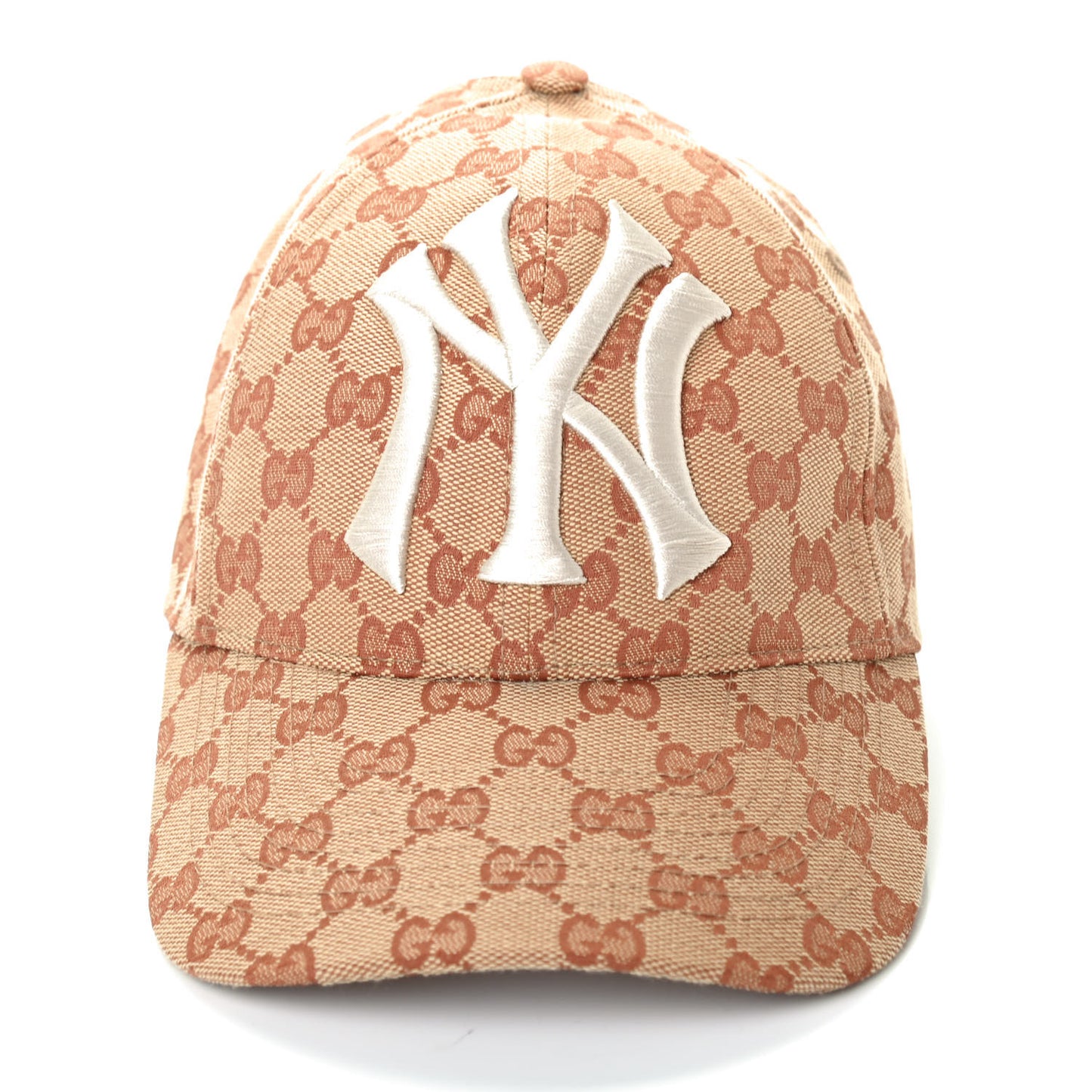 X MLB Monogram NY Yankees Baseball Hat 57-61 Beige Ruggine