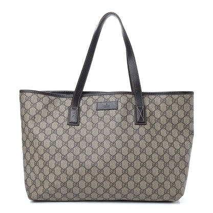 Gucci GG Supreme Monogram Medium Zippered Shopping Tote Dark Brown 1 of 20