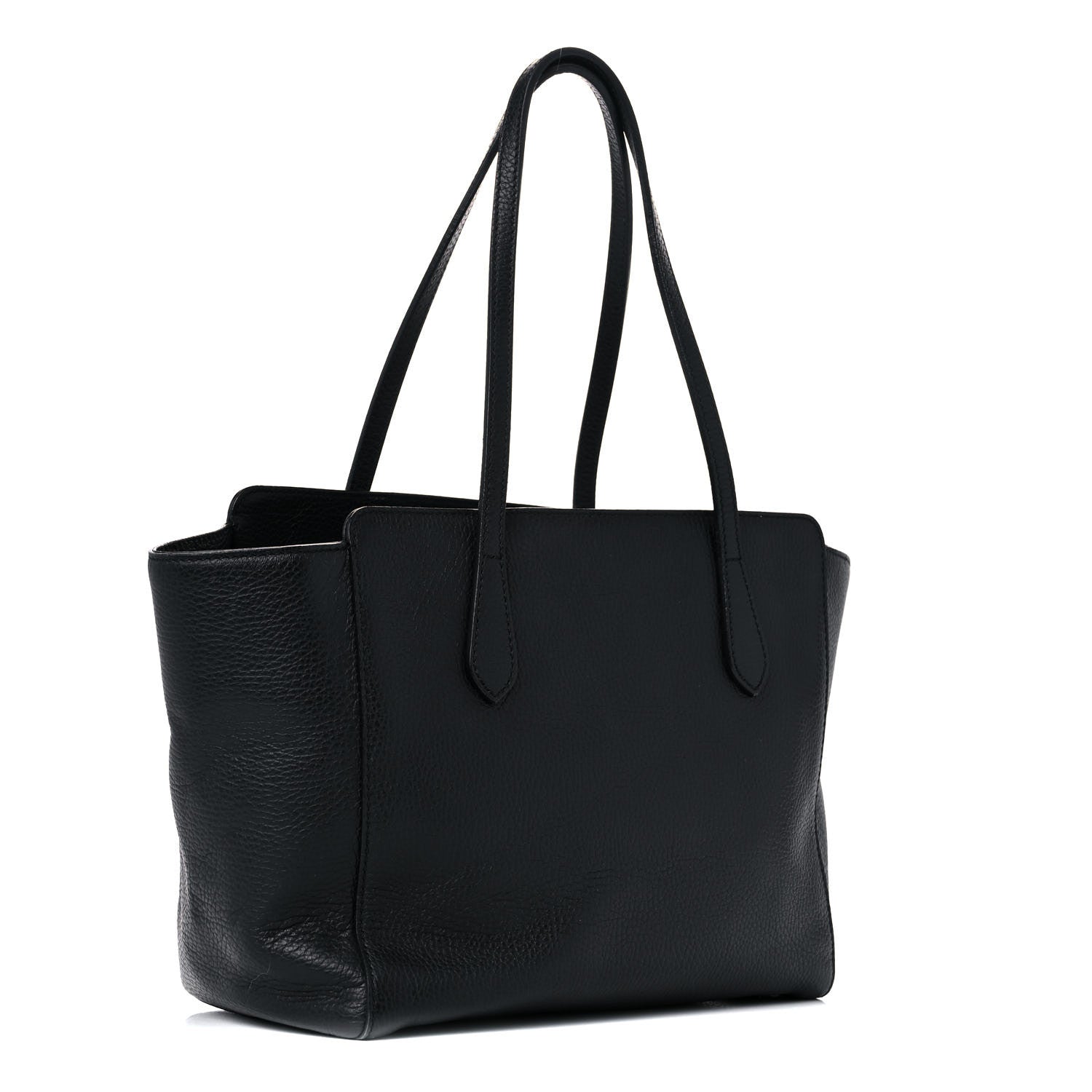 Gucci Pebbled Calfskin Small Swing Tote Black 3 of 17